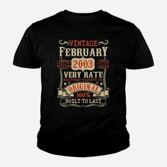 19 Year Old 19Th Birthday Gifts Vintage February 2003 Youth T-shirt | Crazezy AU