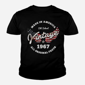1967 Old School Made America 54Th Birthday Distressed Shirt Youth T-shirt - Monsterry UK