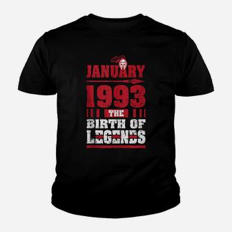 1993 The Birth Of Legends 27 Years Old 27Th Birthday Gifts Youth T-shirt | Crazezy DE