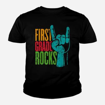 1St First Grade Rocks Back To School Gift For Teacher Pupil Youth T-shirt | Crazezy