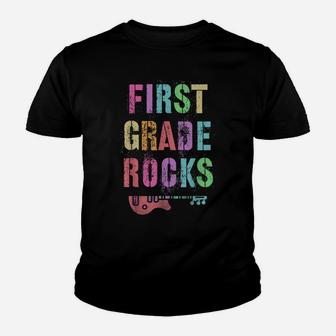 1St Grade Rocks Student Teacher Rockstar Team Rocking Is My Youth T-shirt | Crazezy DE