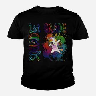 1St Grade Squad First Grade Dabbing Unicorn Tie Dye Design Youth T-shirt | Crazezy UK