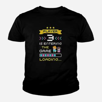 1St Time Dad Mom Gamer Announcement Player 3 Youth T-shirt | Crazezy DE