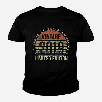 2 Year Old Vintage 2019 2Nd Birthday Youth T-shirt | Crazezy UK