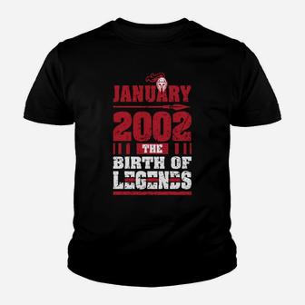 2002 The Birth Of Legends Fun Gift For 18 Yrs Years Old 18Th Sweatshirt Youth T-shirt | Crazezy AU