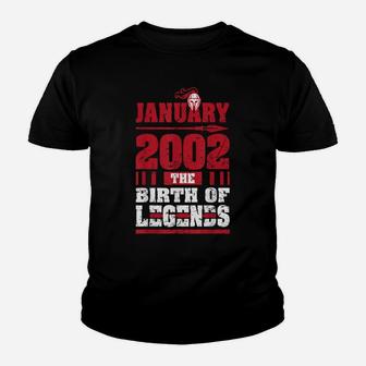 2002 The Birth Of Legends Fun Gift For 18 Yrs Years Old 18Th Youth T-shirt | Crazezy AU