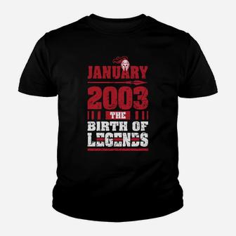 2003 The Birth Of Legends Funny Gift For 17 Yrs Years Old Sweatshirt Youth T-shirt | Crazezy