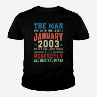 2003 Years Old Vintage January 2003 18Th Birthday Gift Youth T-shirt | Crazezy DE