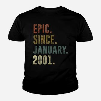 20Th Retro Birthday Gift - Vintage Epic Since January 2001 Youth T-shirt | Crazezy CA