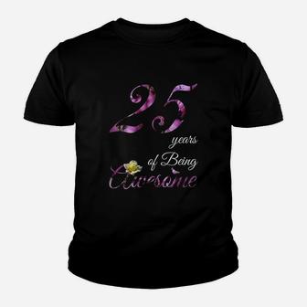 25 Year Old Awesome Floral 1996 25Th Birthday Gift Youth T-shirt | Crazezy AU
