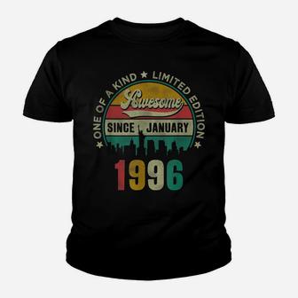 25 Years Old Vintage January 1996 25Th Birthday Gift Youth T-shirt | Crazezy AU