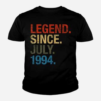 25Th Birthday Gifts Year Old - Legend Since July 1994 Youth T-shirt | Crazezy