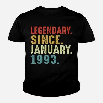 28 Years Old Birthday Gift Legendary Since January 1993 Youth T-shirt | Crazezy