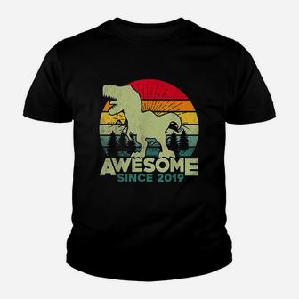 2Nd Birthday Dinosaur Youth T-shirt | Crazezy