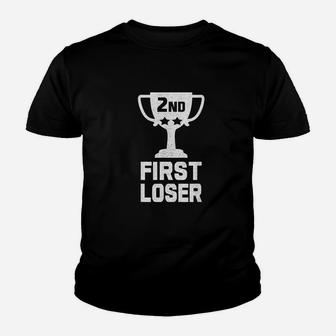 2Nd Place First Loser Funny Second Place Trophy Youth T-shirt | Crazezy