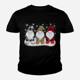 3 Gnomes Red Plaid Leopard Fur White Plaid Gnome Men Women Youth T-shirt | Crazezy