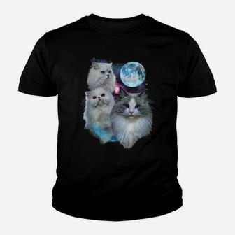 3 Moon Cat Feline Lovers Kitten Adorable Kitty Cat Novelty Youth T-shirt | Crazezy DE