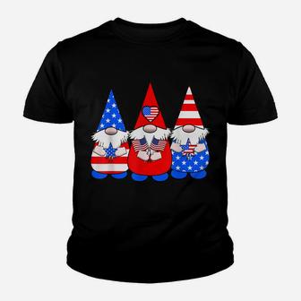 3 Patriotic Gnomes American Flag Red White Blue Usa Youth T-shirt | Crazezy