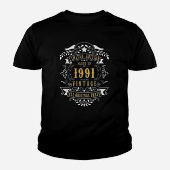 30 Years Old Made Born In 1991 Vintage 30Th Birthday Youth T-shirt | Crazezy