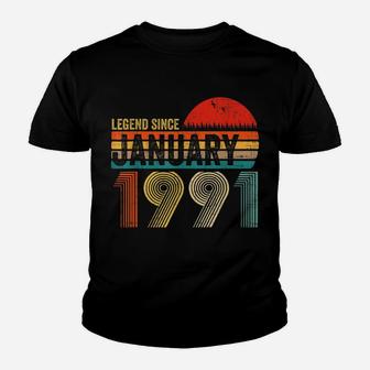 30 Years Old Retro Birthday Gift Legend Since January 1991 Youth T-shirt | Crazezy CA