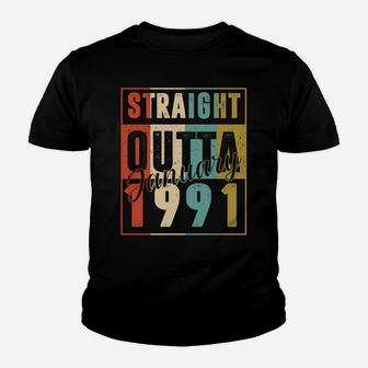 30 Years Old Retro Birthday Gift Straight Outta January 1991 Youth T-shirt | Crazezy DE