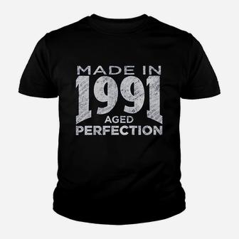30Th Birthday Gift Made In 1991 Aged To Perfection Youth T-shirt | Crazezy DE