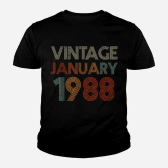 33 Years Old Retro Birthday Gift Vintage January 1988 Youth T-shirt | Crazezy