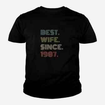 34Th Wedding Anniversary Gift Best Wife Since 1987 Youth T-shirt | Crazezy