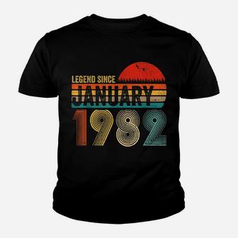 39 Years Old Retro Birthday Gift Legend Since January 1982 Youth T-shirt | Crazezy UK