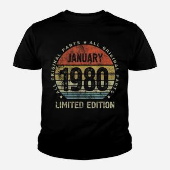40Th Birthday Anniversary Gift For Her - Born January 1980 Youth T-shirt | Crazezy