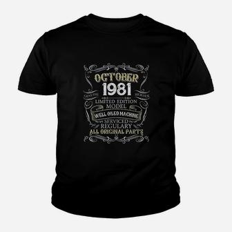 40Th Birthday Born In October 1981 Youth T-shirt | Crazezy