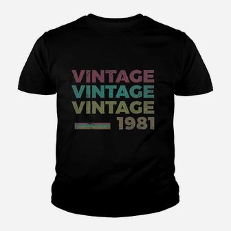 40Th Birthday Gift Retro Birthday Vintage 1981 Youth T-shirt | Crazezy