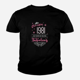40Th Birthday Gifts Classic 1981 40 Years Fabulous Youth T-shirt | Crazezy
