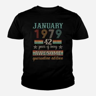 42Nd Birthday Gift 42 Years Old Retro Vintage January 1979 Youth T-shirt | Crazezy DE
