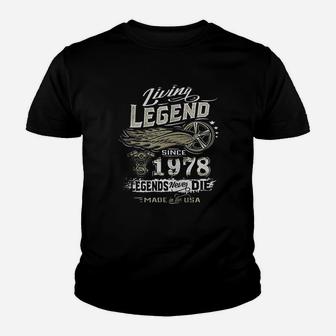 43Th Birthday Living Legend Born In 1978 Short Sleeve Youth T-shirt | Crazezy