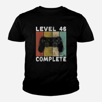 46Th Birthday Men Gaming Level 46 Complete Youth T-shirt | Crazezy UK