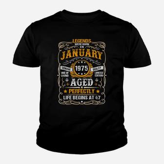 47 Year Old January 1975 Vintage Retro 47Th Birthday Gift Youth T-shirt | Crazezy AU