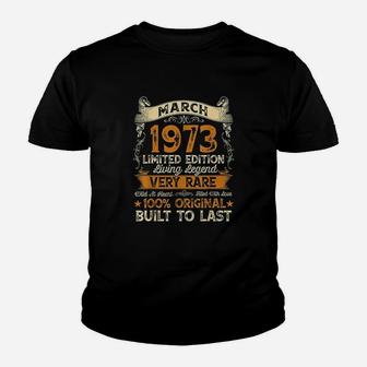 48Th Birthday Gift 48 Years Old Retro Vintage March 1973 Youth T-shirt | Crazezy