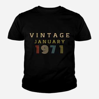 49 Year Old Birthday Gift Vintage 1971 January Youth T-shirt | Crazezy