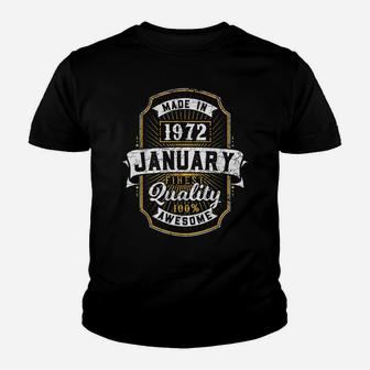 49 Years Old January 49Th Birthday Gift Made 1972 Vintage Youth T-shirt | Crazezy CA