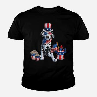 4Th Of July Dalmatian Dad American Sunglasses Dog Puppy Usa Youth T-shirt | Crazezy UK