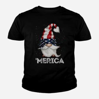 4Th Of July Patriotic Gnome American Flag Colored Gnome Youth T-shirt | Crazezy DE