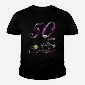 50 Year Old Awesome Floral 1971 50Th Birthday Youth T-shirt | Crazezy