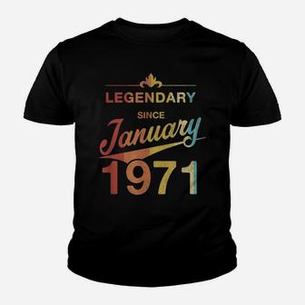50 Year Old Gift 50Th Birthday Vintage Born In January 1971 Youth T-shirt | Crazezy UK