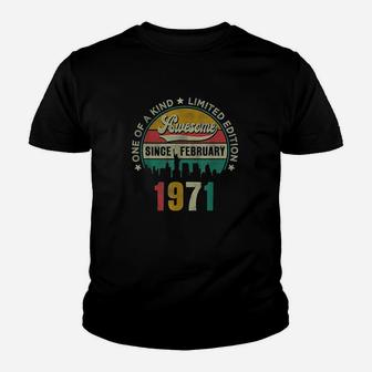 50 Years Old Vintage February 1971 50Th Birthday Gift Youth T-shirt | Crazezy UK