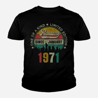 50 Years Old Vintage January 1971 50Th Birthday Gift Youth T-shirt | Crazezy DE