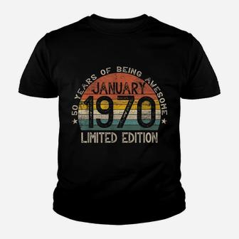 50Th Birthday Born January 1970 50 Years Bday Gift Youth T-shirt | Crazezy AU