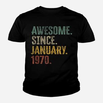 50Th Birthday Gift 50 Year Old - Awesome Since January 1970 Youth T-shirt | Crazezy UK