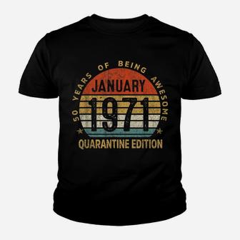 50Th Birthday Gift 50 Years Old Retro Vintage January 1971 Youth T-shirt | Crazezy AU