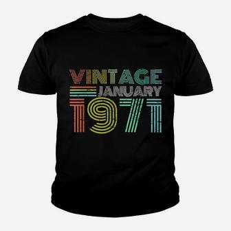 50Th Birthday Gift Vintage January 1971 50 Years Old Youth T-shirt | Crazezy AU
